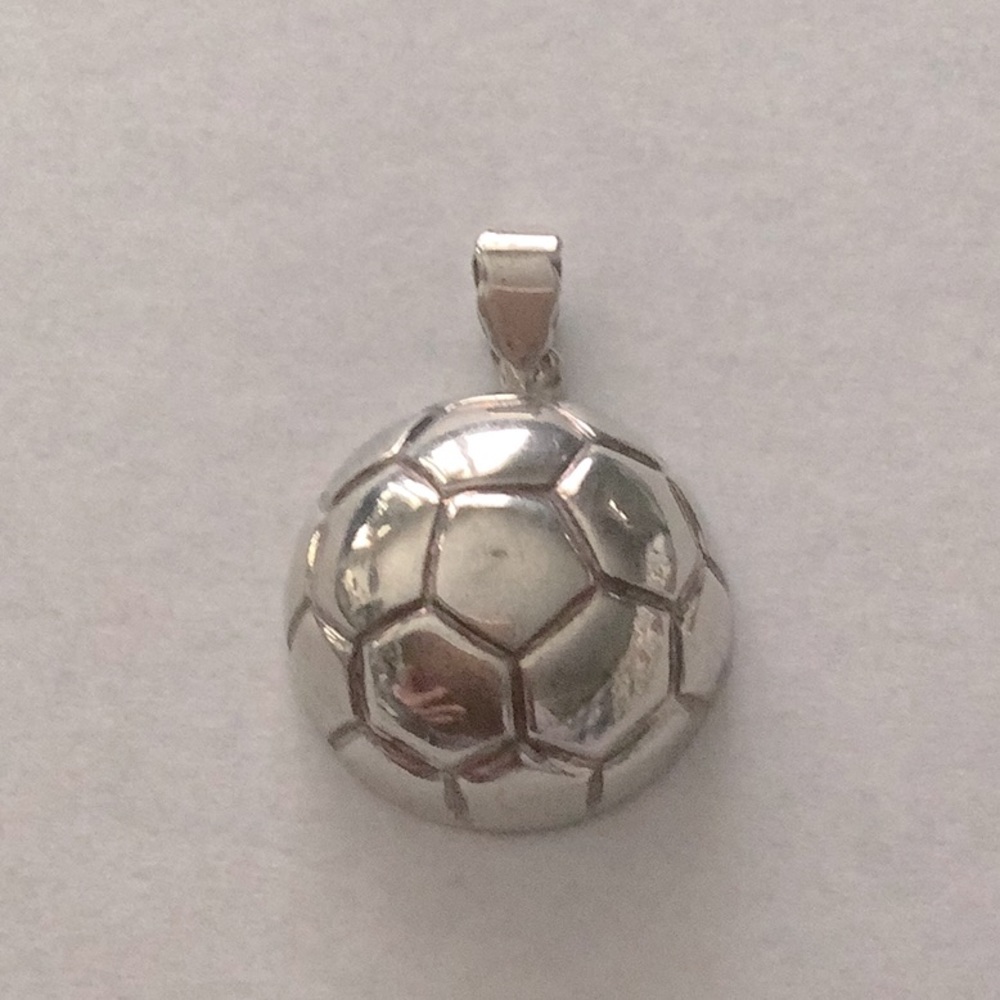 Sterling Silver Soccer Ball Pendant EUC